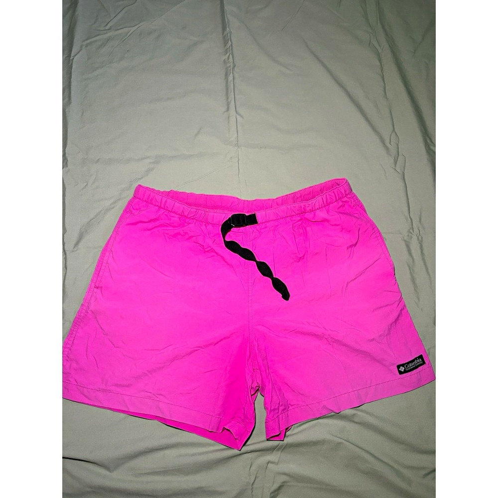 Columbia Women's Pink Shorts Drawstring Elastic Waist 5" Inseam Size L